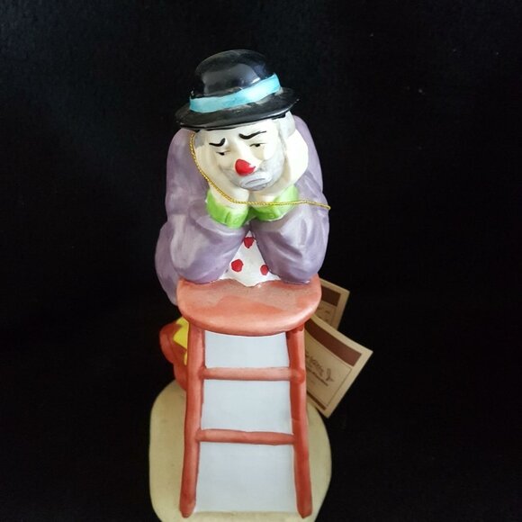 Emmett Kelly Circus Clown Figurine Hobo Cabbage Stool Horn Trunk Lot 3 - Picture 3 of 11